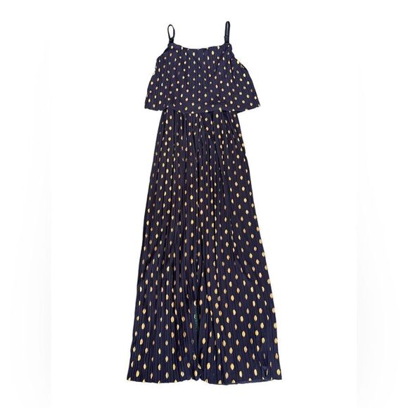 Navy & Gold Wide Leg Jumpsuit     - Picture 6 of 9